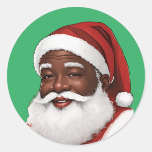 Adesivo Redondo Um Natal Africano para o Pai Natal Americano