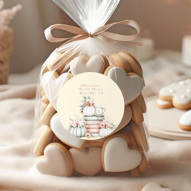 Adesivo Redondo Um novo capítulo começa a abóbora-chá de panela (Criador carregado)