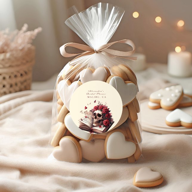 Adesivo Redondo Um novo capítulo começa o chá de panela gótico (Criador carregado)