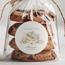 Adesivo Redondo Um Novo Capítulo Começa Tema de Livro Rústico Chá 