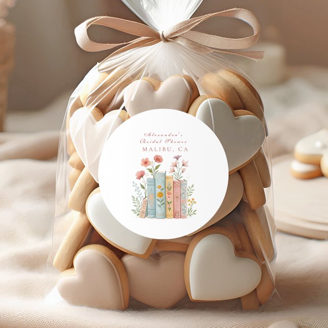 Adesivo Redondo Um Novo Capítulo Pastel Book Garden (Criador carregado)