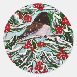 Adesivo Redondo Um Oregon Junco em Holly!