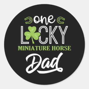 Adesivo Redondo Um Pai de Cavalo de Miniatura Sortudo, Horse Irish