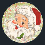 Adesivo Redondo Um Papai Noel Holly, de Maçã-Maçã, Parte 2<br><div class="desc">Um adesivo de Natal super divertido e alegre para vestir todos os seus presentes! Estes Papais noeis felizes e risonhos trazem um sorriso a todos!</div>