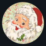 Adesivo Redondo Um Papai Noel Holly, de Maçã-Maçã, Parte 2<br><div class="desc">Um adesivo de Natal super divertido e alegre para vestir todos os seus presentes! Estes Papais noeis felizes e risonhos trazem um sorriso a todos!</div>