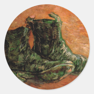 Adesivo Redondo Um Par de Sapatos por Vincent van Gogh