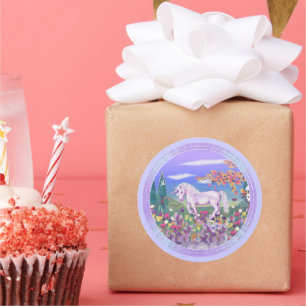 Adesivo Redondo Um Paraíso Roxo