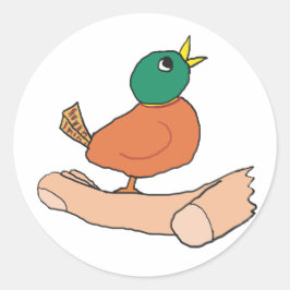 Adesivo Redondo Um pássaro na mão vale dois no mato
