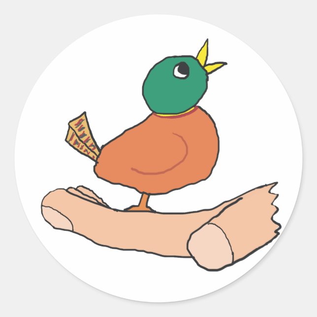 Adesivo Redondo Um pássaro na mão vale dois no mato (Frente)