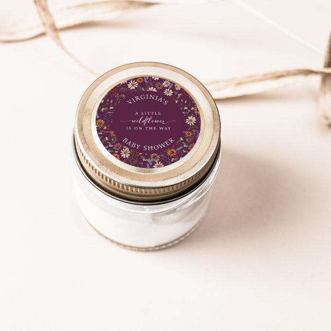 Adesivo Redondo Um Pequeno Bebê De Flor Selvagem (A Little Wildflower Baby Classic Round Sticker
)