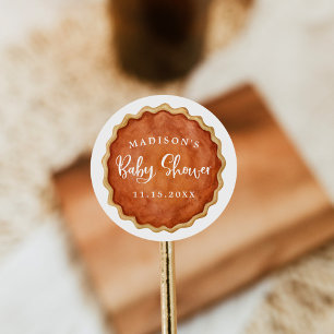 Adesivo Redondo Um Pequeno Chá de fraldas De Abóbora Cutie