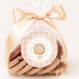 Adesivo Redondo Um pequeno chá de fraldas de Arco Pie Gingham