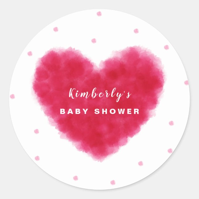 Adesivo Redondo Um Pequeno Chá de fraldas de Dias de os namorados (Frente)