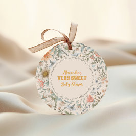 Adesivo Redondo Um pequeno Chá de fraldas de flor selvagem