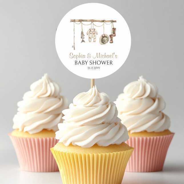 Adesivo Redondo Um pequeno chá de fraldas do pescador (Criador carregado)