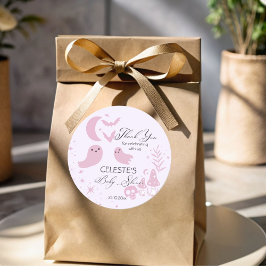 Adesivo Redondo Um pequeno chá de fraldas rosa para o Dia das Brux