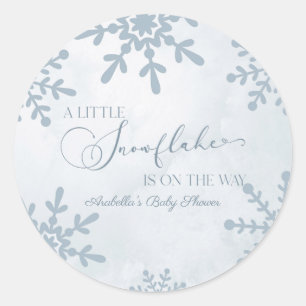 Adesivo Redondo Um pequeno floco de neve Chá de fraldas da Terra M