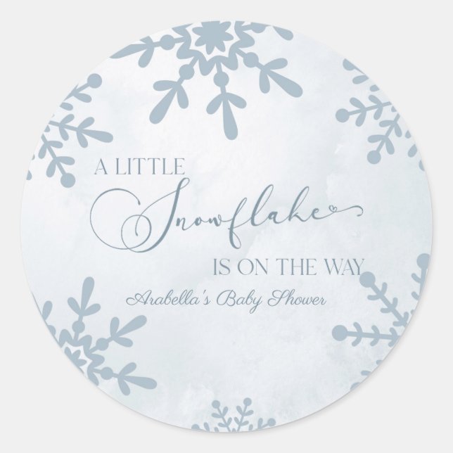 Adesivo Redondo Um pequeno floco de neve Chá de fraldas da Terra M (Frente)
