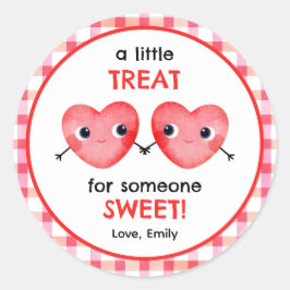 Adesivo Redondo Um pequeno presente para um amigo tão doce coraçõe