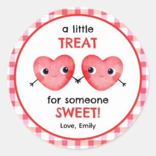 Adesivo Redondo Um pequeno presente para um amigo tão doce coraçõe