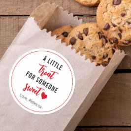 Adesivo Redondo Um pequeno tratamento para um Dia de os namorados