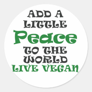 Adesivo Redondo Um Pequeno Vegan Peace Stickers