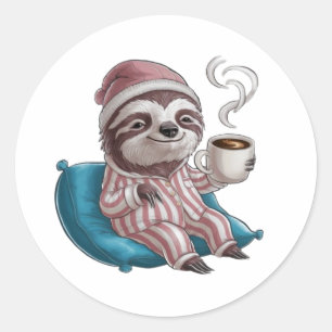Adesivo Redondo Um pijama vestido e um boné de sono