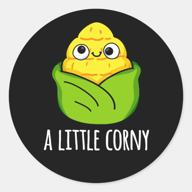 Adesivo Redondo Um Pouco Engraçado Milho Engraçado, Milho Negra (Frente)