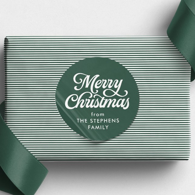 Adesivo Redondo Um presente clássico de Natal feliz (Criador carregado)