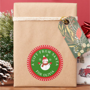 Adesivo Redondo Um presente de Papais noeis bonitão de Natal