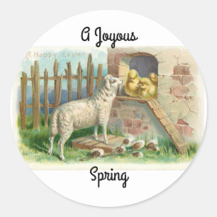 Adesivo Redondo Um Primavera Joyous Sticker