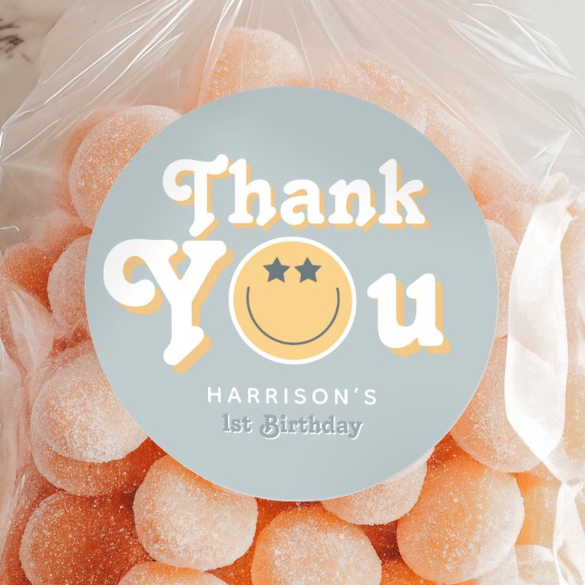 Adesivo Redondo Um primeiro aniversario Legal (Criador carregado)