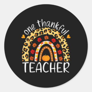 Adesivo Redondo Um professor agradecido Ação de Graças Rainbow Leo