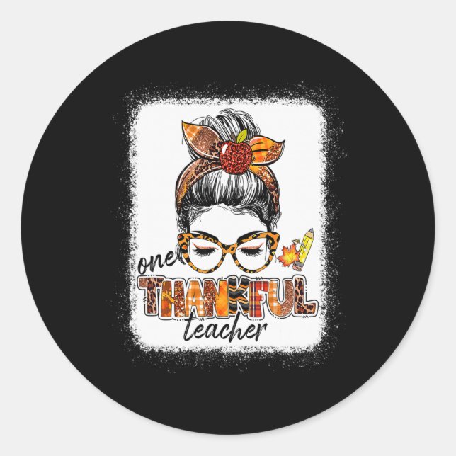 Adesivo Redondo Um Professor agradecido Mensageiro Bun Cute Fall A (Frente)