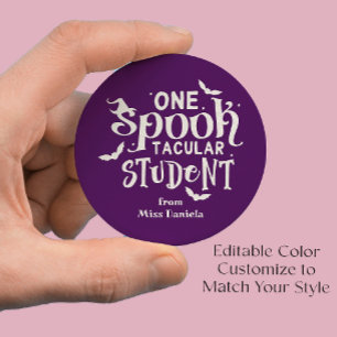 Adesivo Redondo Um Professor de Halloween Spooktacular Recompensa