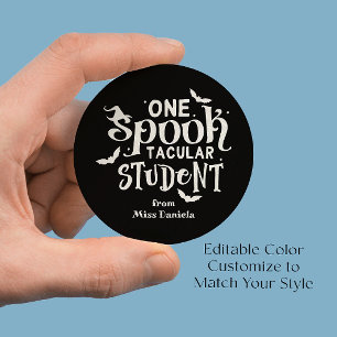 Adesivo Redondo Um Professor de Halloween Spooktacular Recompensa