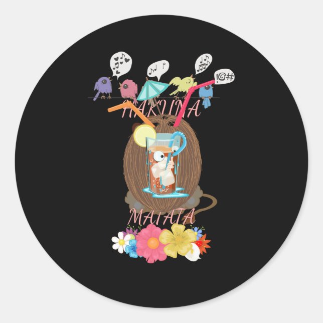 Adesivo Redondo Um Reino Pacífico: Um Momento Pacífico do Leão (Frente)