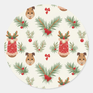 Adesivo Redondo Um Rudolph fofo e Natal