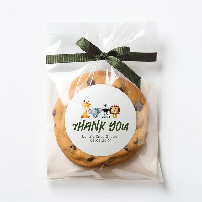 Adesivo Redondo Um Selvagem Está No Caminho Do Safari Baby Favor S (Criador carregado)