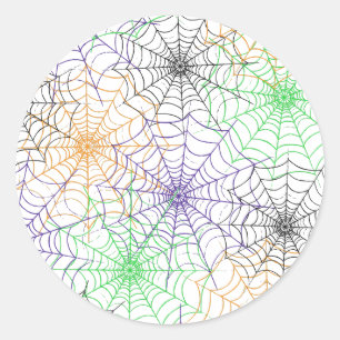 Adesivo Redondo Um simples padrão na Web da aranha de Halloween