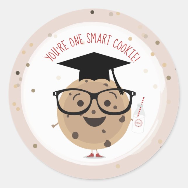 Adesivo Redondo Um Smart Cookie & Milk Kids Classroom Namorados (Frente)