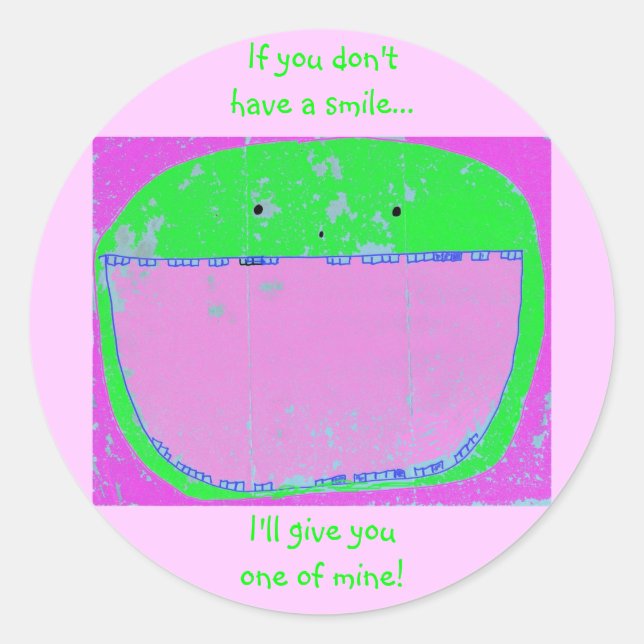 Adesivo Redondo Um sorriso meu (Frente)
