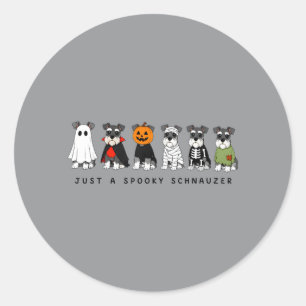 Adesivo Redondo Um Spooky Schnauzer Funilóquio Fantasma Dia das Br