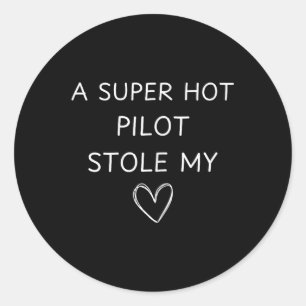 Adesivo Redondo Um Super Piloto Roubou Minha Companhia de Aviação 