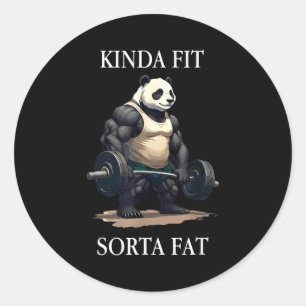 Adesivo Redondo Um tanto em forma meio gordo panda engraçado de ac