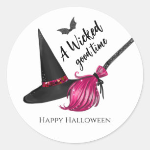 Adesivo Redondo Um Tempo Muito Divertido Feliz Halloween