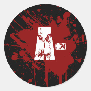 Adesivo Redondo Um tipo de sangue negativo zombi do vampiro da
