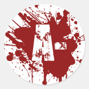 Adesivo Redondo Um tipo de sangue negativo zombi do vampiro da