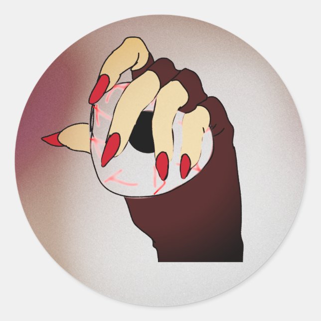 Adesivo Redondo Um toque na visão do triquete (Frente)