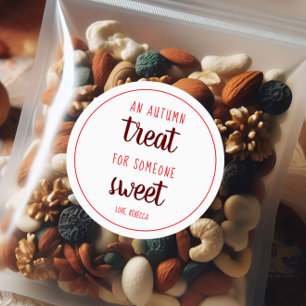 Adesivo Redondo Um Tratado de outono para um doce Dia de Ação de